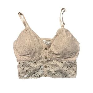 Laura Ashley Lace Bralette Light Pink | M